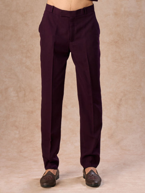 Manyavar Purple Velvet Indo-Western Ensemble with Embroidery