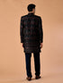 Manyavar Teal Green Velvet Indo Western