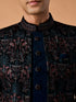 Manyavar Teal Green Velvet Indo Western