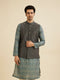 Manyavar Dark Green Jaal Medallion Printed Nehru Jacket
