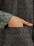 Manyavar Dark Green Jaal Medallion Printed Nehru Jacket