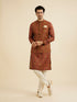 Manyavar Rust Red Aztec Print Jacket