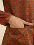 Manyavar Rust Red Aztec Print Jacket