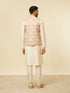 Manyavar Beige Multi Colored Grid Patterned Jacket Set