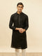 Manyavar Jet Black Chikankari Sequinned Kurta Set