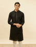 Manyavar Jet Black Chikankari Sequinned Kurta Set