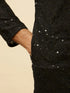 Manyavar Jet Black Chikankari Sequinned Kurta Set