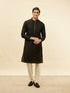Manyavar Jet Black Chikankari Sequinned Kurta Set