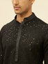 Manyavar Jet Black Chikankari Sequinned Kurta Set