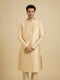 Manyavar Light Cream Embroidered Kurta Set