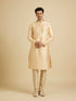 Manyavar Light Cream Embroidered Kurta Set