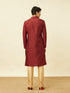 Manyavar Chilli Pepper Red Diamond Patterned Kurta Set