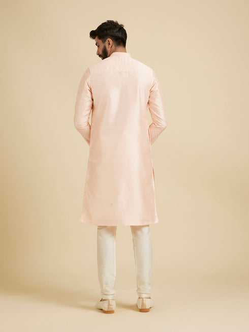 Manyavar Light Pink Sequins Kurta Pajama