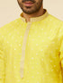 Manyavar Blazing Yellow Embroidered Sequinned Kurta Set