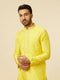 Manyavar Blazing Yellow Embroidered Sequinned Kurta Set