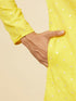 Manyavar Blazing Yellow Embroidered Sequinned Kurta Set