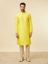 Manyavar Blazing Yellow Embroidered Sequinned Kurta Set