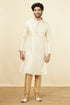 Manyavar Biscuit Jacquard Kurta Set