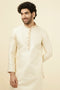 Manyavar Biscuit Jacquard Kurta Set
