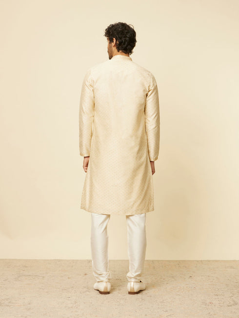 Manyavar Sand Beige Sequined Kurta Set