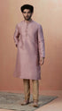 Manyavar Salmon Pink Jacquard Kurta Pajama