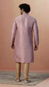 Manyavar Salmon Pink Jacquard Kurta Pajama