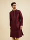 Manyavar Royal Maroon Printed Kurta Set