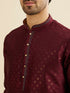 Manyavar Royal Maroon Printed Kurta Set