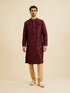 Manyavar Royal Maroon Printed Kurta Set