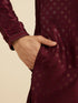 Manyavar Royal Maroon Printed Kurta Set