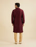 Manyavar Royal Maroon Printed Kurta Set