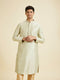 Manyavar Pista Green Foil Print Kurta Set