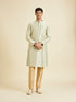 Manyavar Pista Green Foil Print Kurta Set