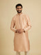 Manyavar Faded Pink Foil Print Kurta Pajama