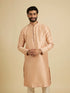 Manyavar Faded Pink Foil Print Kurta Pajama