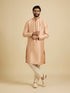 Manyavar Faded Pink Foil Print Kurta Pajama