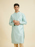 Manyavar Sea Green Kurta Pajama With Golden Motifs