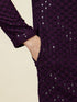 Manyavar Jamun Purple Sequin Embellished Chikankari Kurta Set