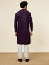 Manyavar Jamun Purple Sequin Embellished Chikankari Kurta Set
