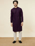 Manyavar Jamun Purple Sequin Embellished Chikankari Kurta Set