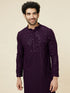 Manyavar Jamun Purple Sequin Embellished Chikankari Kurta Set