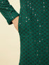 Manyavar Forest Green Chikankari Embroidered Sequined Kurta Set