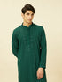 Manyavar Forest Green Chikankari Embroidered Sequined Kurta Set