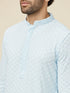 Manyavar Powder Blue Sequin Embellished Chikankari Kurta Set