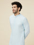 Manyavar Powder Blue Sequin Embellished Chikankari Kurta Set