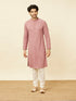 Manyavar Quartz Pink Floral Chikankari Embroidered Kurta Set