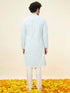 Manyavar Light Blue Sequin Embroidered Kurta Pajama