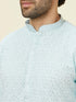 Manyavar Light Blue Sequin Embroidered Kurta Pajama