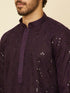 Manyavar Royal Purple Chikankari Kurta Set