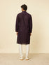 Manyavar Royal Purple Chikankari Kurta Set
